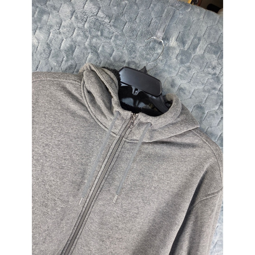 George Mens Gray Full Zip Sherpa Lined Hoodie Sweatshirt 3XL GE36HQ014063B